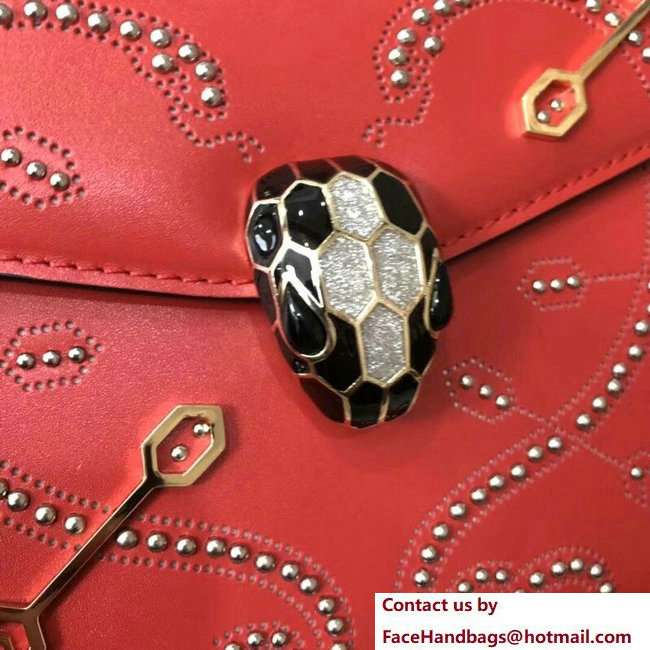 Bvlgari Pop Heart Serpenti Forever Flap Cover Small Bag Red 2018