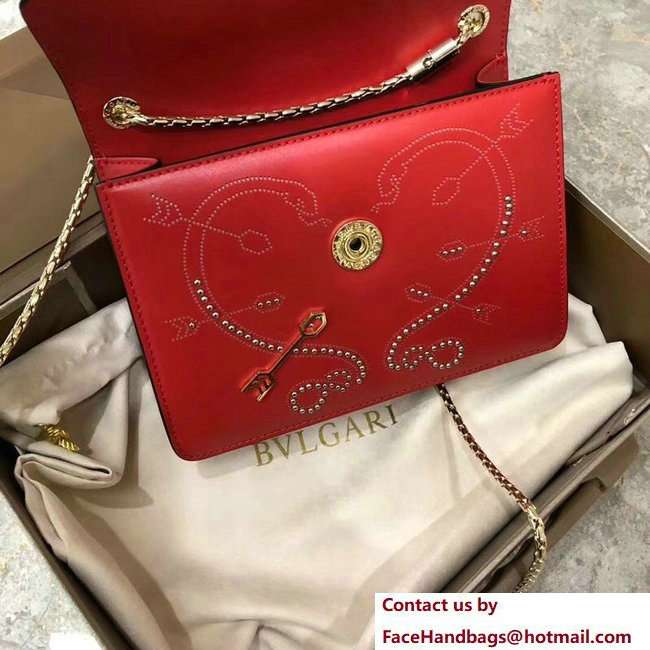 Bvlgari Pop Heart Serpenti Forever Flap Cover Small Bag Red 2018