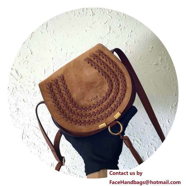 Chloe Suede Calfskin Marcie Round Saddle Bag Caramel 2018