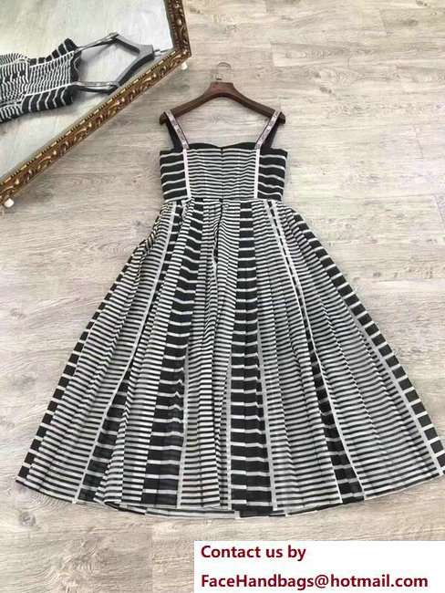 Dior Long Dress Stripe Black/White 2018