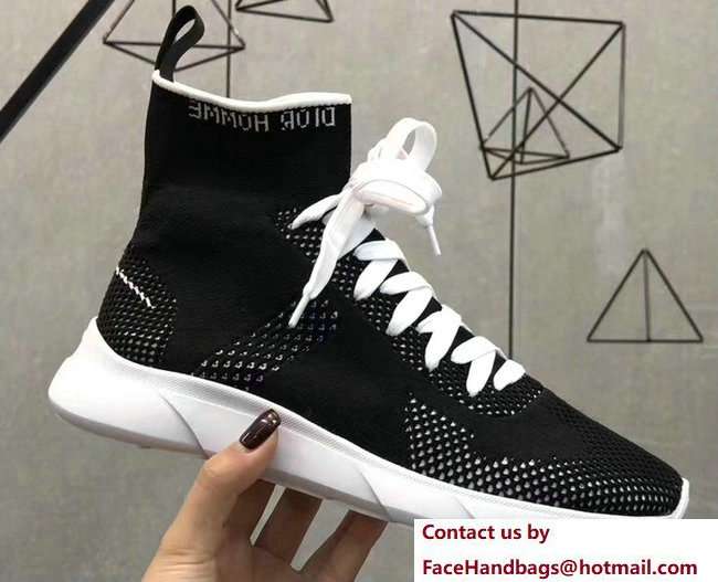 Dior Technical Knit Trainer Lovers Sneakers Black With Dior Homme Logo Spring 2018