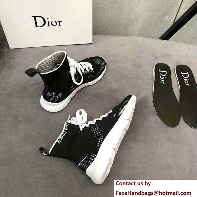 Dior Technical Knit Trainer Lovers Sneakers Black With Dior Homme Logo Spring 2018