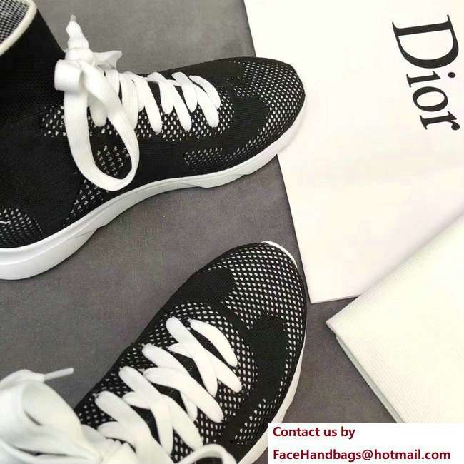 Dior Technical Knit Trainer Lovers Sneakers Black With Dior Homme Logo Spring 2018