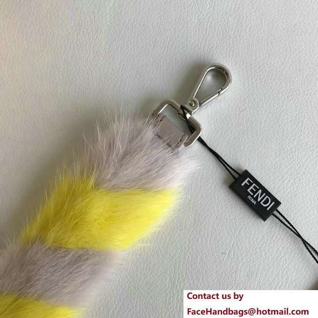 Fendi Mini Short Shoulder Strap You Mink Fur Gray/Yellow 2018