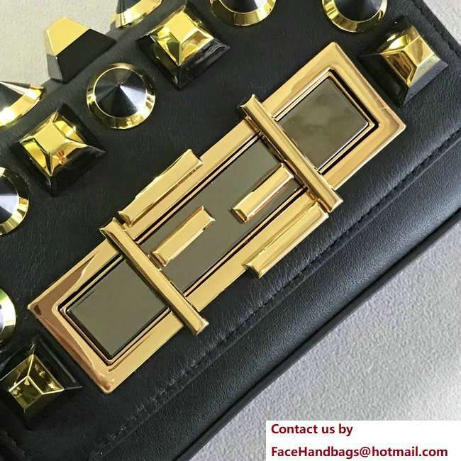 Fendi Rotating Hardware 3Baguette Mini Bag Black/Gold Studs Black 2018