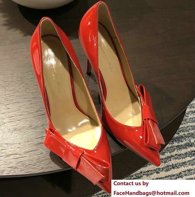 Gianvito Rossi Heel 10.5cm Kyoto Pumps Patent Red 2018