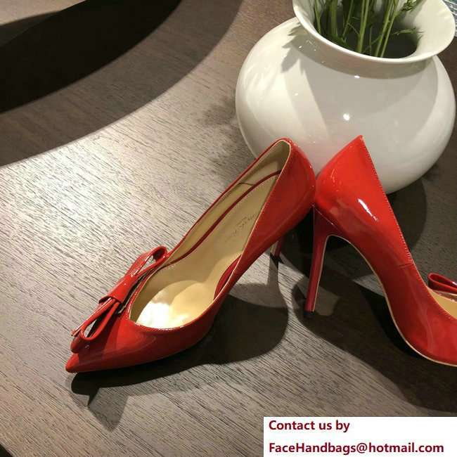 Gianvito Rossi Heel 10.5cm Kyoto Pumps Patent Red 2018