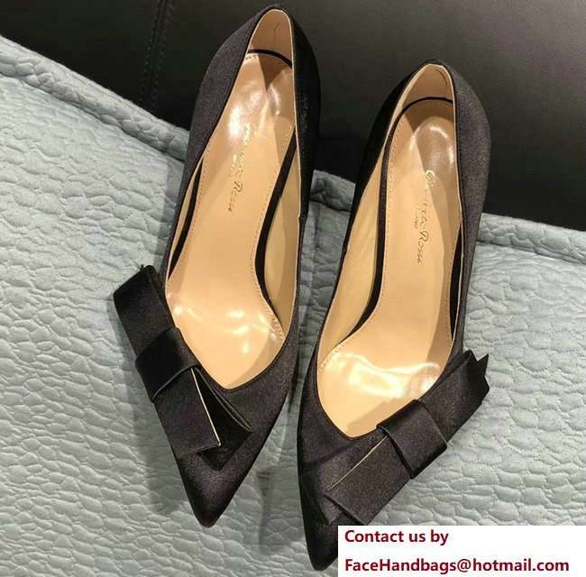 Gianvito Rossi Heel 10.5cm Kyoto Pumps Satin Black 2018