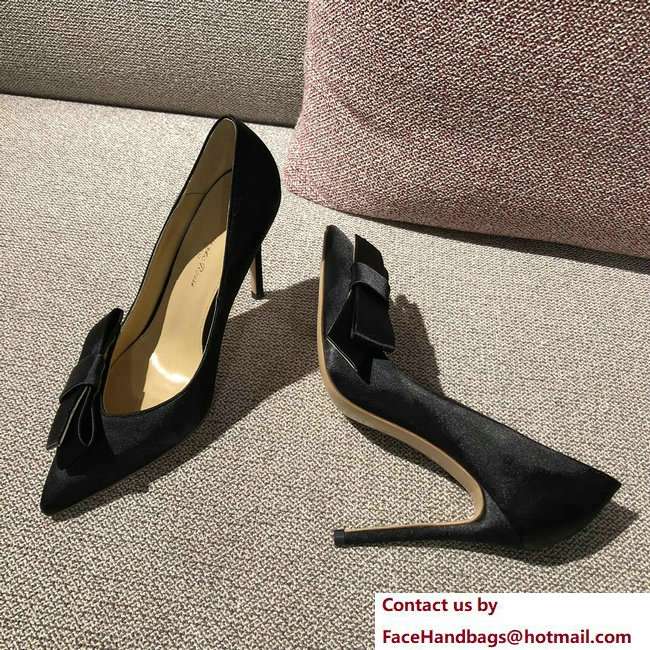 Gianvito Rossi Heel 10.5cm Kyoto Pumps Satin Black 2018