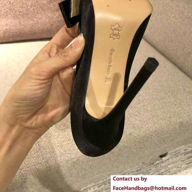 Gianvito Rossi Heel 10.5cm Kyoto Pumps Satin Black 2018