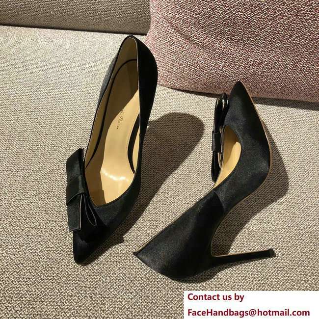 Gianvito Rossi Heel 10.5cm Kyoto Pumps Satin Black 2018