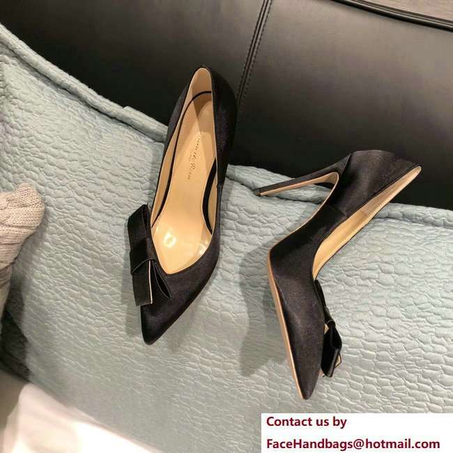 Gianvito Rossi Heel 10.5cm Kyoto Pumps Satin Black 2018