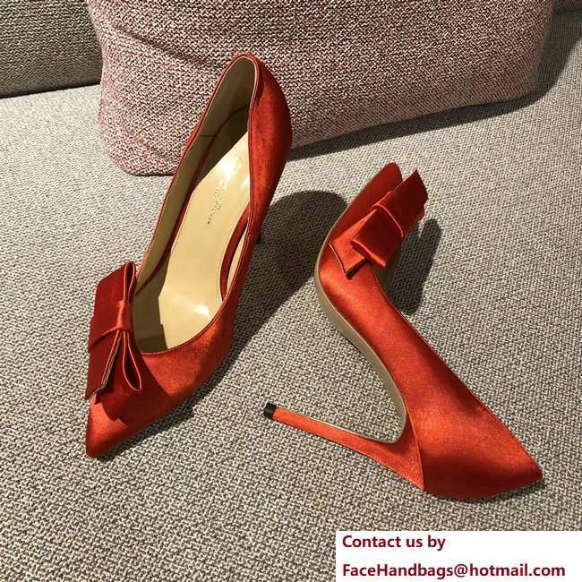 Gianvito Rossi Heel 10.5cm Kyoto Pumps Satin Red 2018