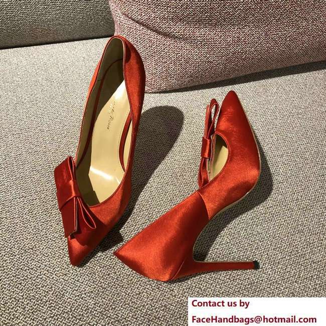 Gianvito Rossi Heel 10.5cm Kyoto Pumps Satin Red 2018