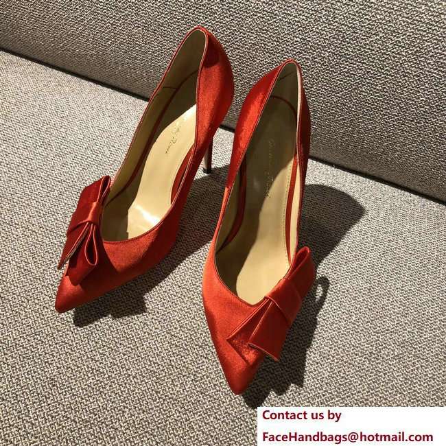 Gianvito Rossi Heel 10.5cm Kyoto Pumps Satin Red 2018