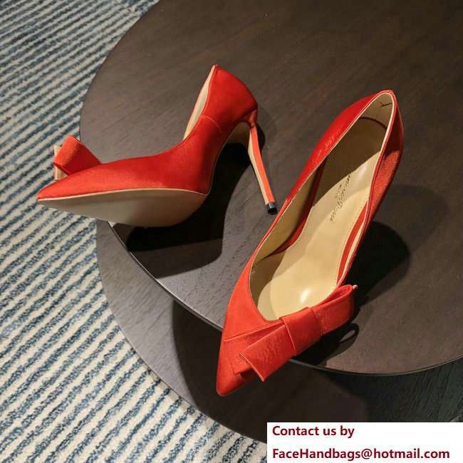 Gianvito Rossi Heel 10.5cm Kyoto Pumps Satin Red 2018