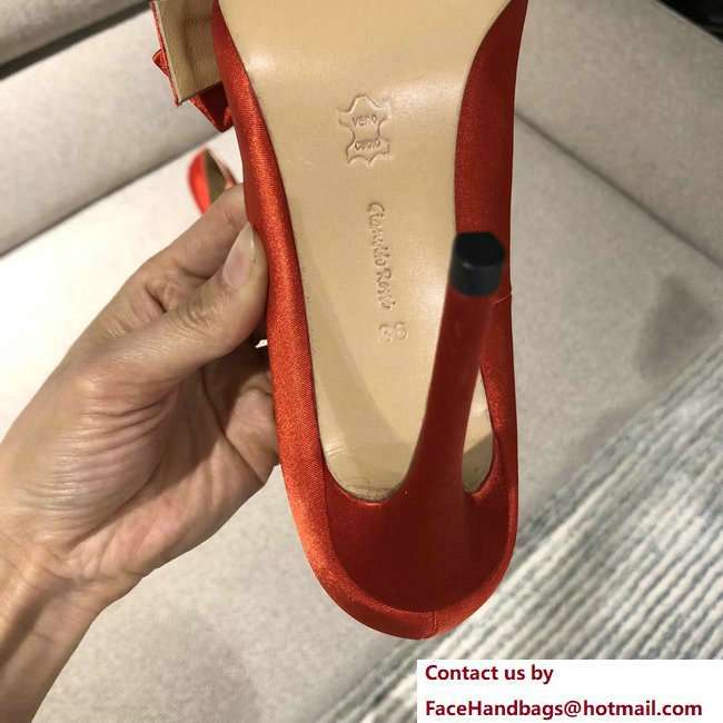 Gianvito Rossi Heel 10.5cm Kyoto Pumps Satin Red 2018