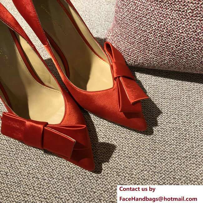 Gianvito Rossi Heel 10.5cm Kyoto Pumps Satin Red 2018