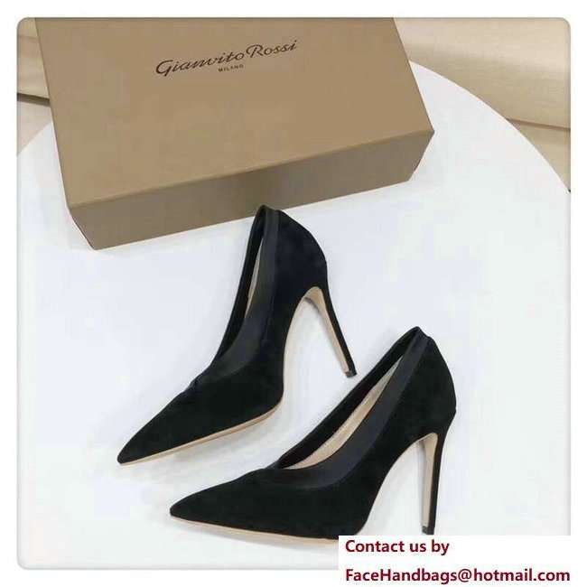 Gianvito Rossi Heel 10.5cm Suede Pumps Black 2018