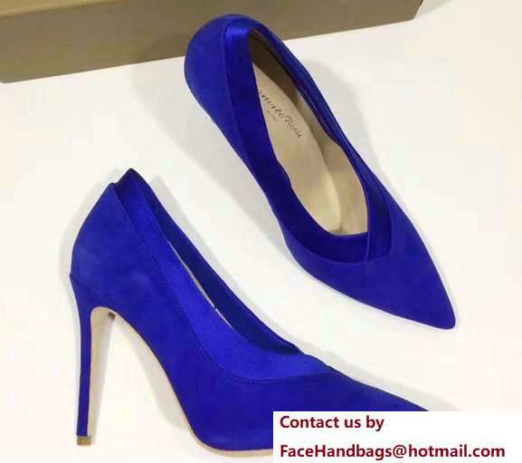 Gianvito Rossi Heel 10.5cm Suede Pumps Blue 2018