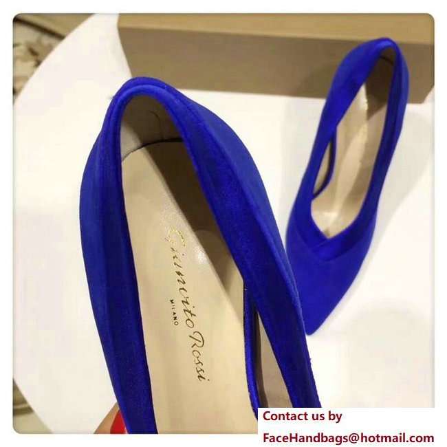 Gianvito Rossi Heel 10.5cm Suede Pumps Blue 2018