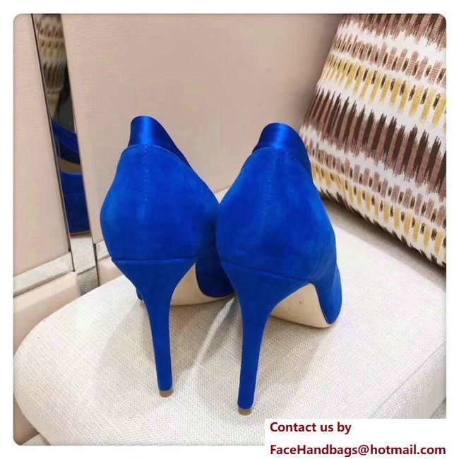 Gianvito Rossi Heel 10.5cm Suede Pumps Blue 2018