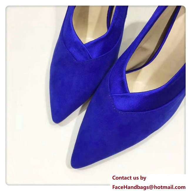 Gianvito Rossi Heel 10.5cm Suede Pumps Blue 2018