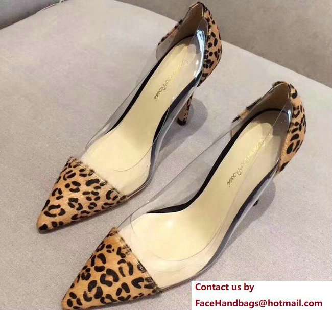 Gianvito Rossi Heel 9.5cm Plexi Pumps Leopard Print 2018