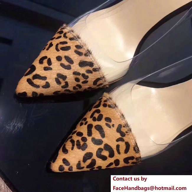 Gianvito Rossi Heel 9.5cm Plexi Pumps Leopard Print 2018