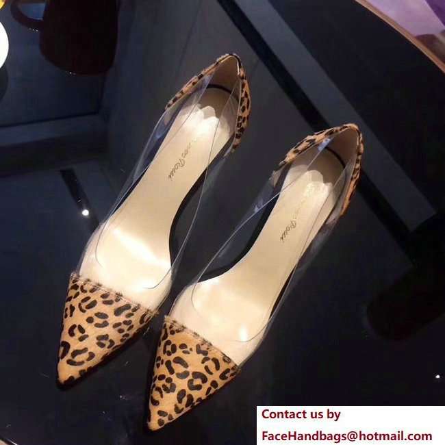 Gianvito Rossi Heel 9.5cm Plexi Pumps Leopard Print 2018