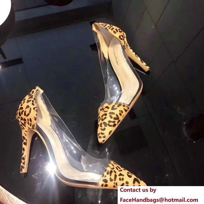 Gianvito Rossi Heel 9.5cm Plexi Pumps Leopard Print 2018