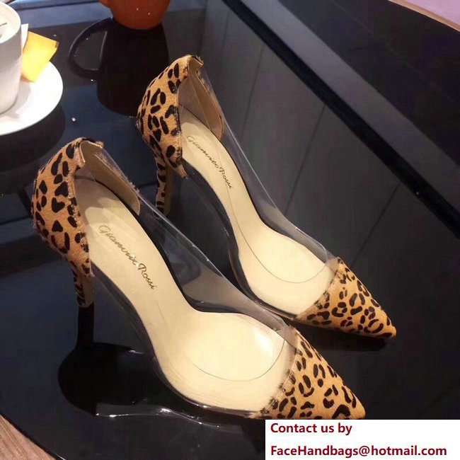 Gianvito Rossi Heel 9.5cm Plexi Pumps Leopard Print 2018