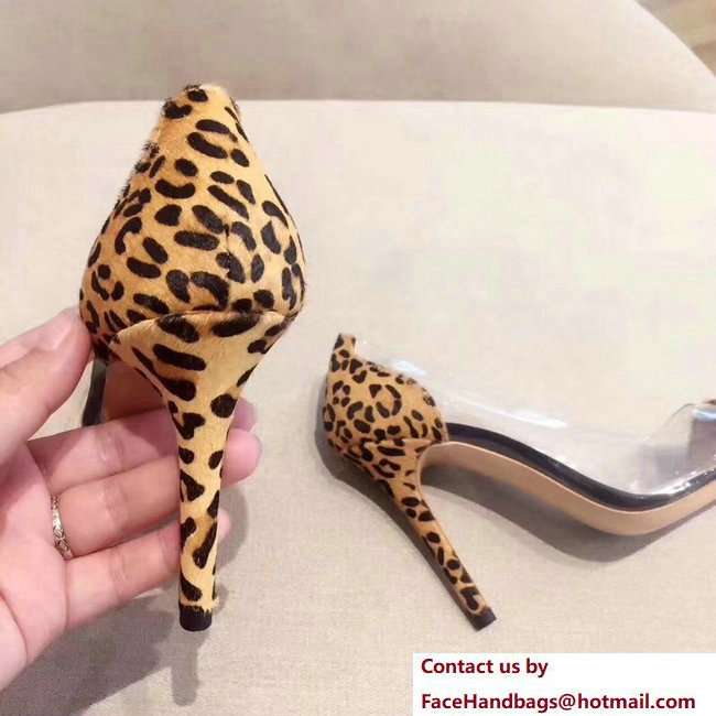 Gianvito Rossi Heel 9.5cm Plexi Pumps Leopard Print 2018