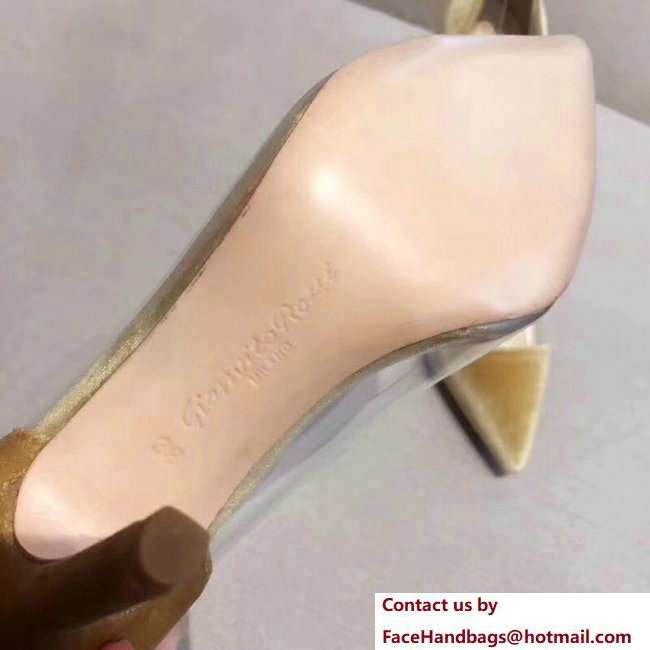 Gianvito Rossi Heel 9.5cm Velvet Plexi Pumps Gold 2018