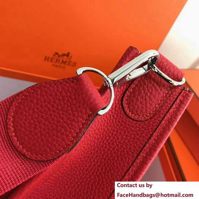 Hermes Togo Leather Evelyne III PM Bag Red