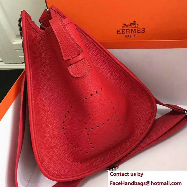 Hermes Togo Leather Evelyne III PM Bag Red