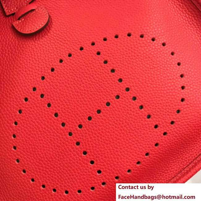 Hermes Togo Leather Evelyne III PM Bag Red