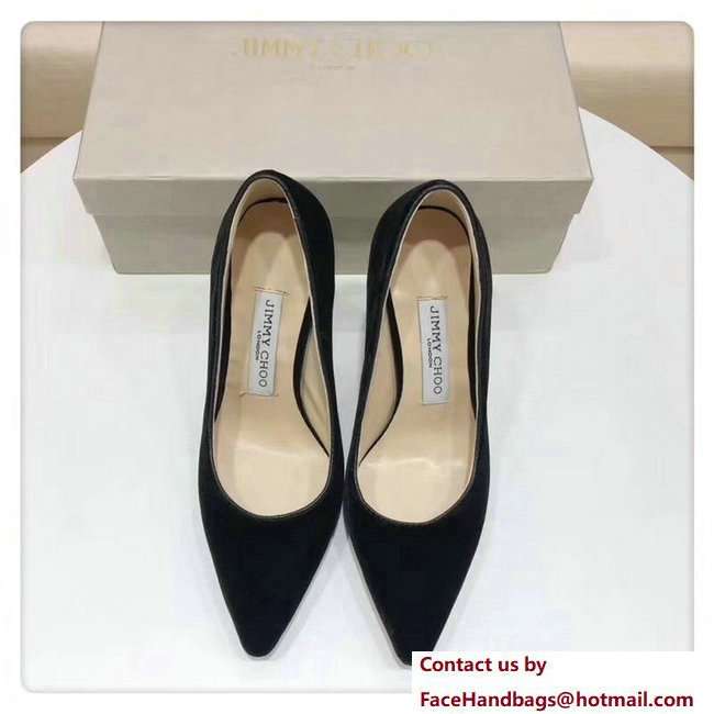 Jimmy Choo Heel 9.5cm Romy Velvet Pointy Toe Pumps Black 2018