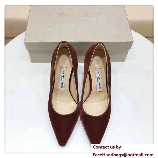 Jimmy Choo Heel 9.5cm Romy Velvet Pointy Toe Pumps Caramel 2018