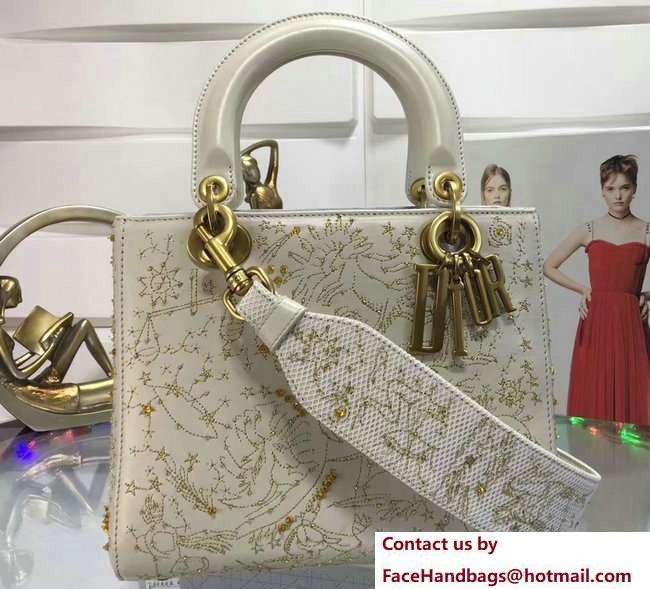 Lady Dior Embellishment Medium Bag White 2018