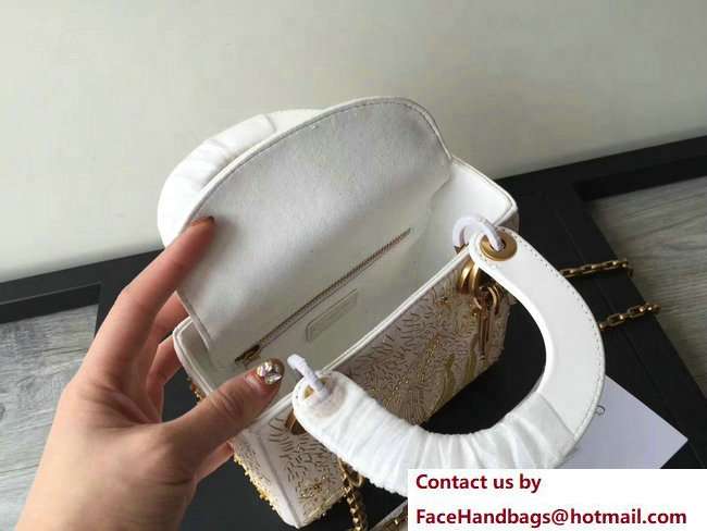 Lady Dior Embellishment Mini/Small Bag White 01 2018