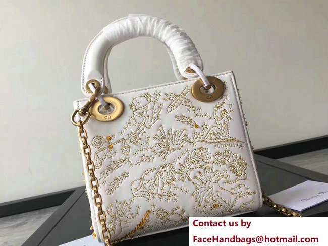 Lady Dior Embellishment Mini/Small Bag White 02 2018