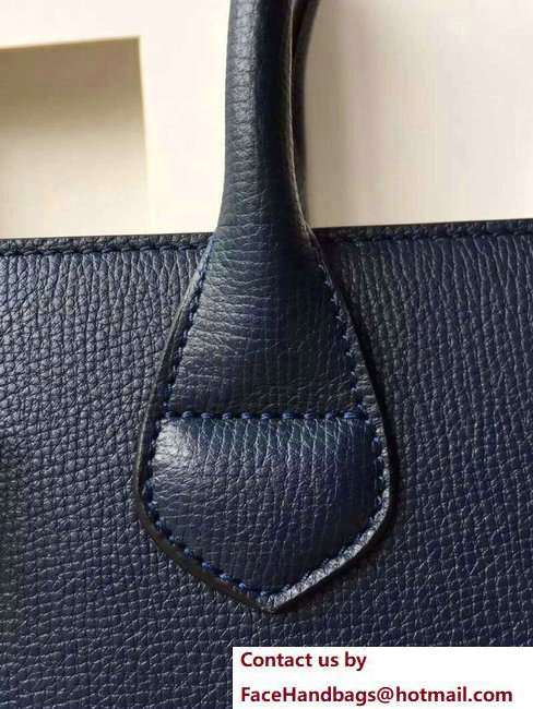 Mulberry Medium Banner Tote Bag Dark Blue in Leather and House Check