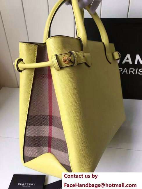 Mulberry Medium Banner Tote Bag Yellow in Leather and House Check