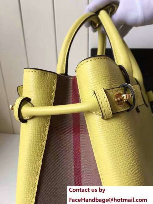 Mulberry Medium Banner Tote Bag Yellow in Leather and House Check