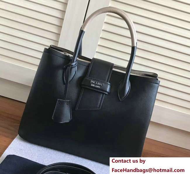 Prada Top Handle Tote Shoulder Bag 1BG148 Black Resort 2018