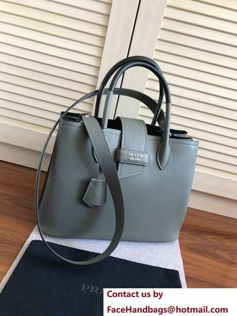 Prada Top Handle Tote Shoulder Bag 1BG148 Gray Resort 2018