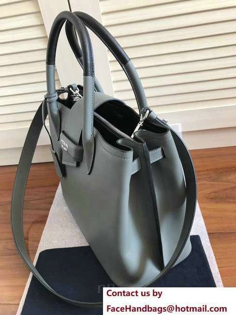 Prada Top Handle Tote Shoulder Bag 1BG148 Gray Resort 2018