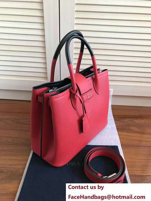 Prada Top Handle Tote Shoulder Bag 1BG148 Red Resort 2018