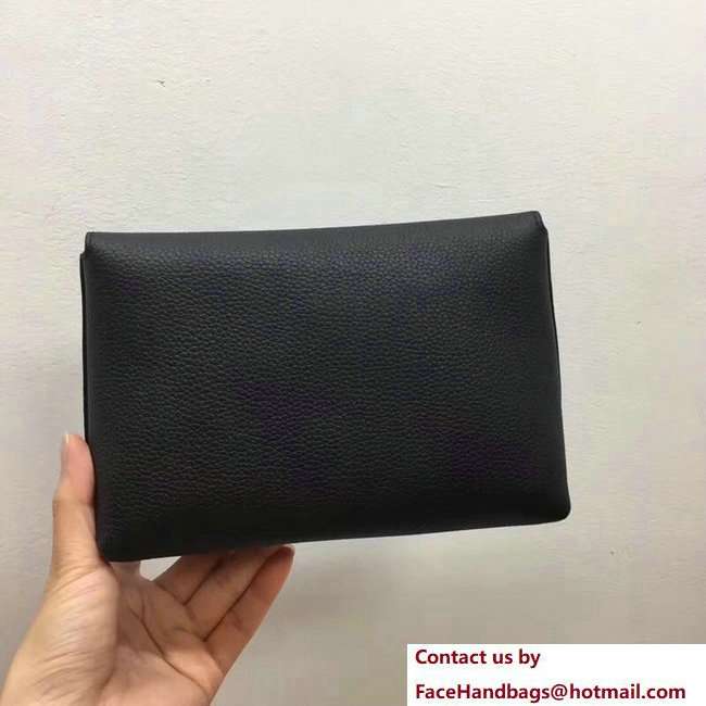 Mulberry Small Grain Leather Darley Cosmetic Pouch Clutch Bag Black 2018